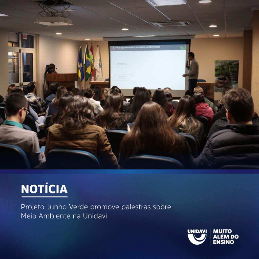 Projeto Junho Verde promove palestras sobre Meio Ambiente na Unidavi