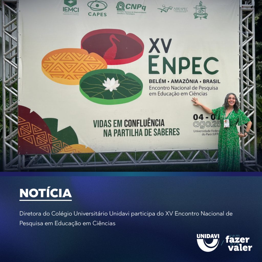Diretora do Colégio Universitário Unidavi participa do XV Encontro Nacional de Pesquisa em Educação em Ciências