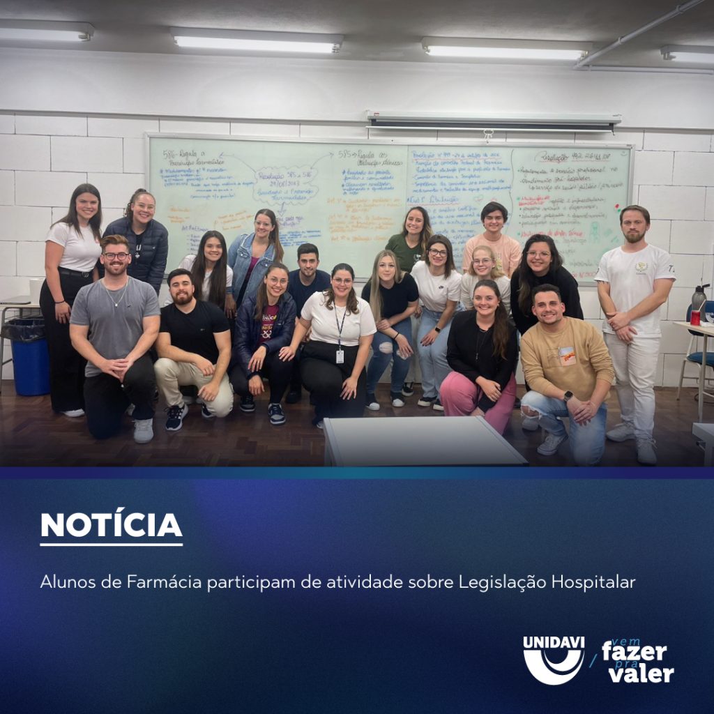 Alunos de Farmácia participam de atividade sobre Legislação Hospitalar