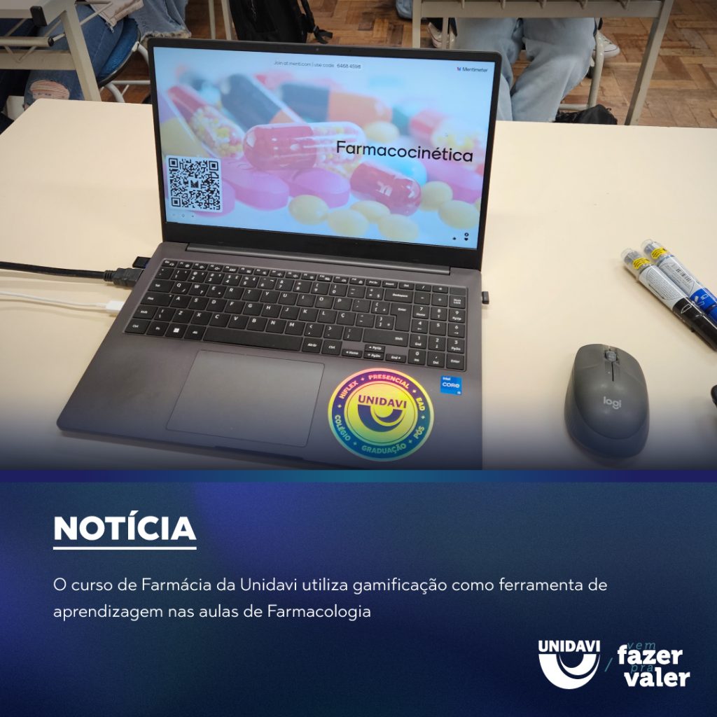O curso de Farmácia da Unidavi utiliza gamificação como ferramenta de aprendizagem nas aulas de Farmacologia