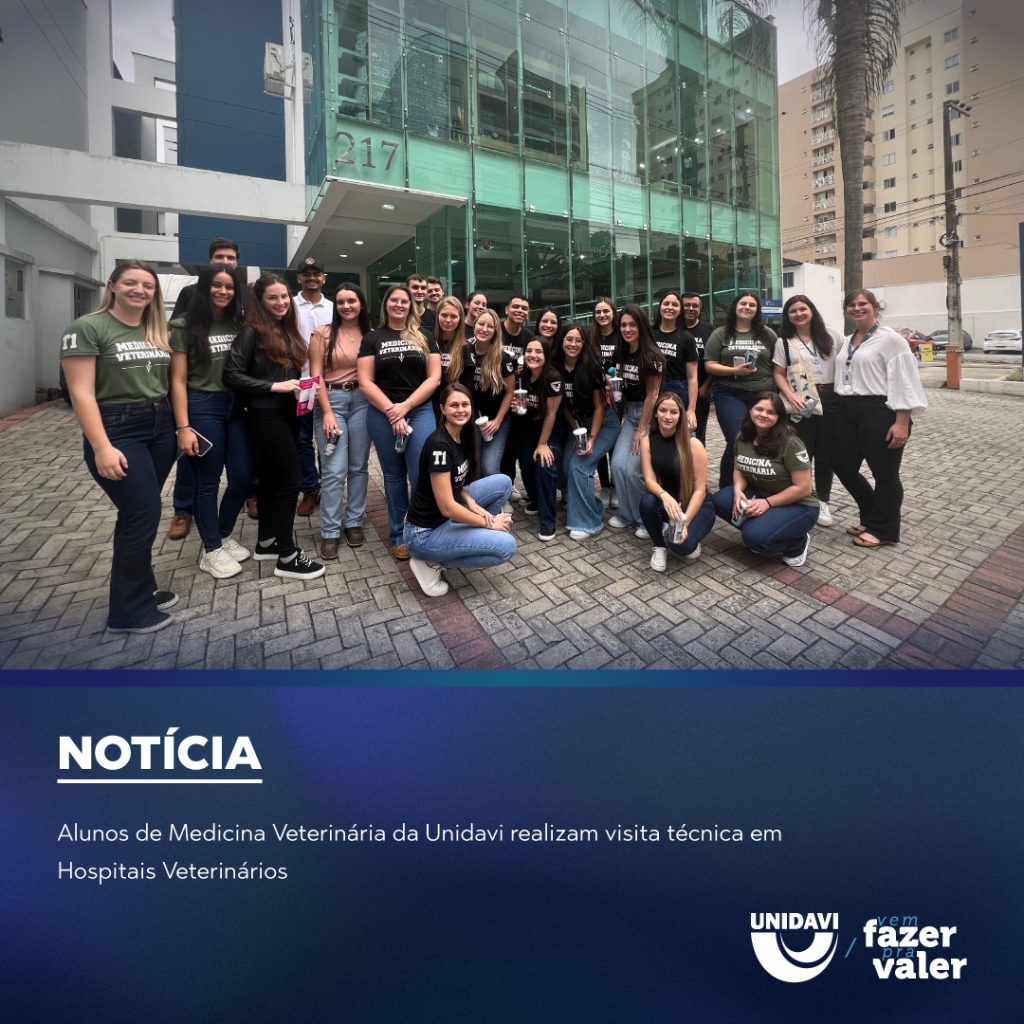 Alunos de Medicina Veterinária da Unidavi realizam visita técnica em Hospitais Veterinários