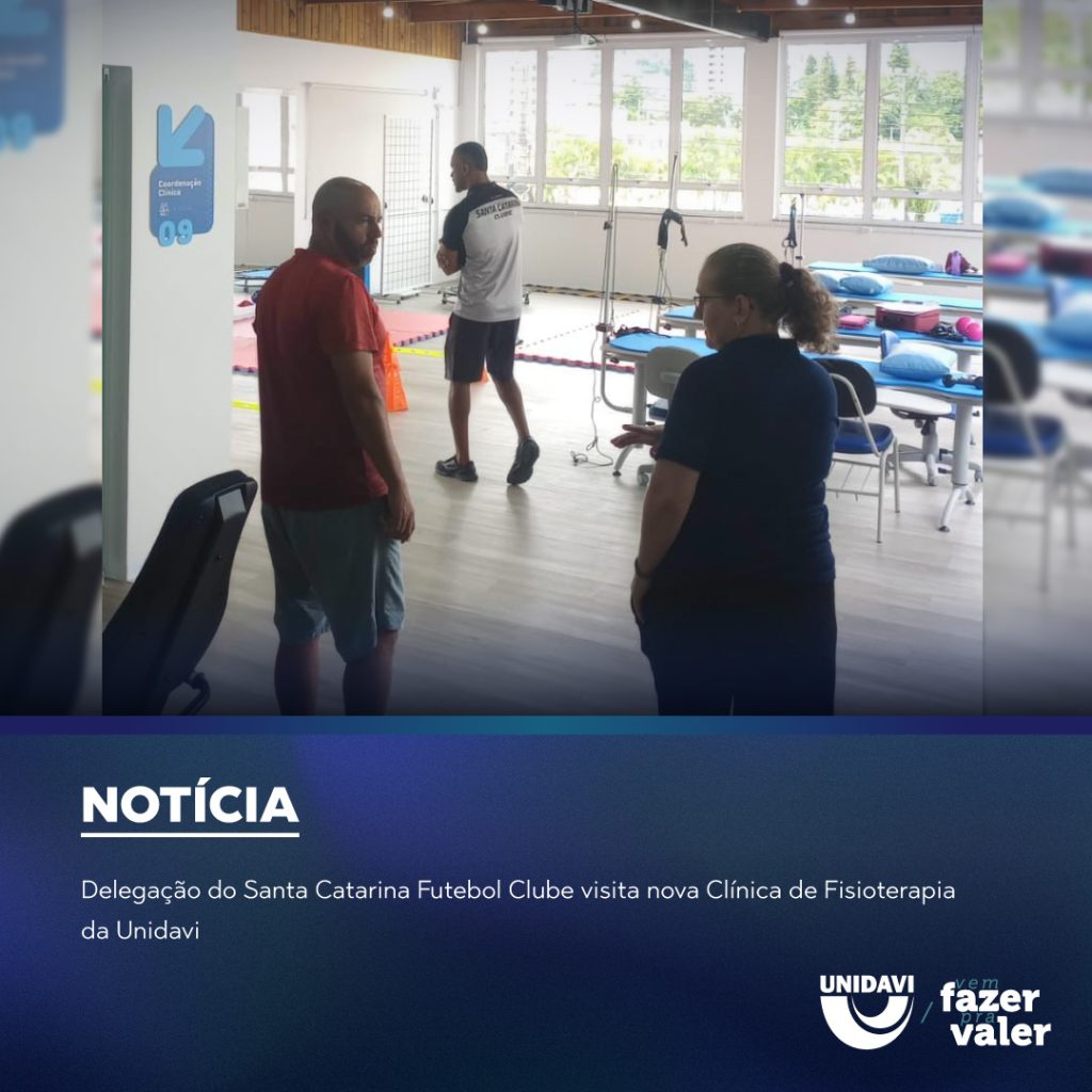 Delegação do Santa Catarina Futebol Clube visita nova Clínica de Fisioterapia da Unidavi