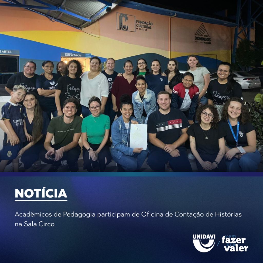 Acadêmicos de Pedagogia participam de Oficina de Contação de Histórias na Sala Circo