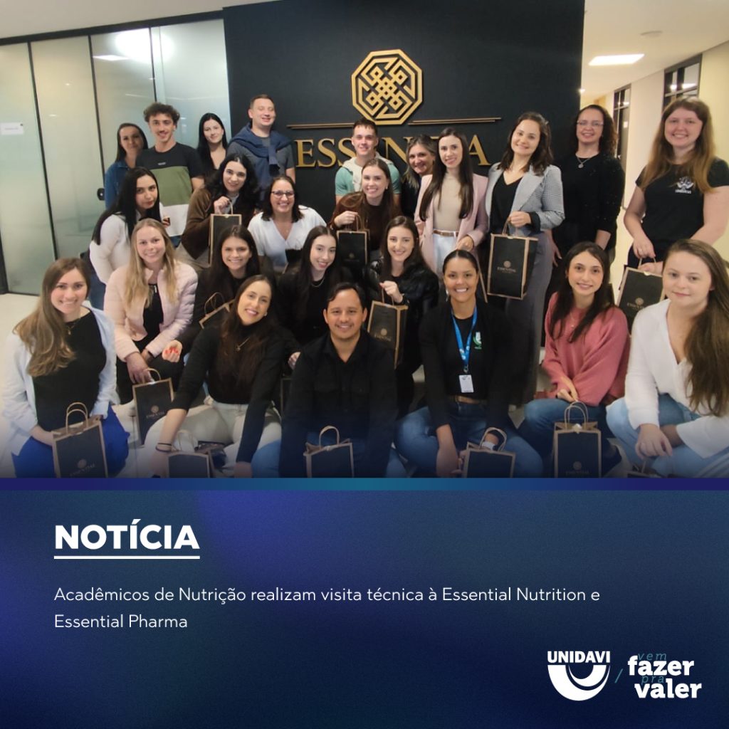 Acadêmicos de Nutrição realizam visita técnica à Essential Nutrition e Essential Pharma
