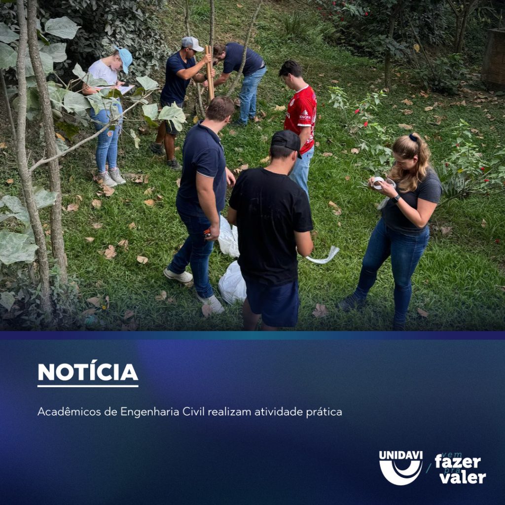 Acadêmicos de Engenharia Civil realizam atividade prática