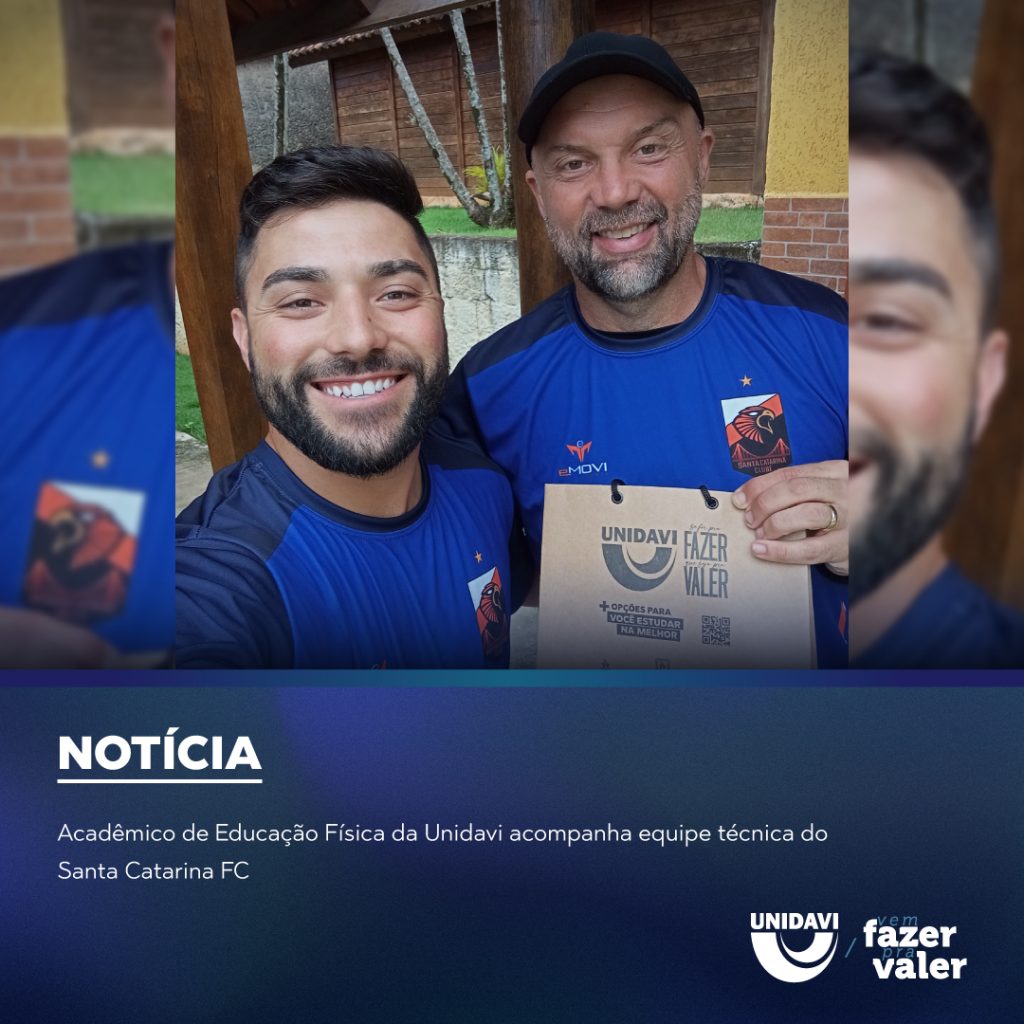 Acadêmico de Educação Física da Unidavi acompanha equipe técnica do Santa Catarina FC