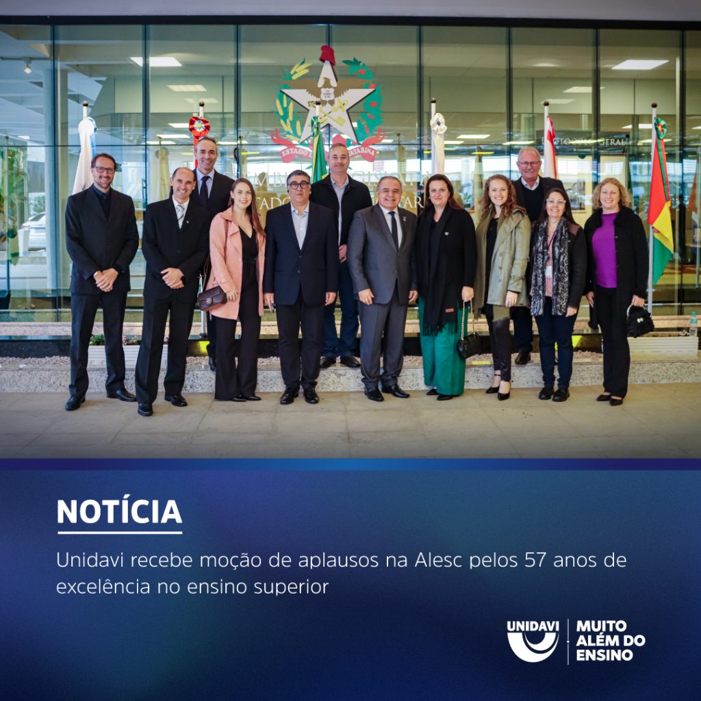 Unidavi recebe moção de aplausos na Alesc pelos 57 anos de excelência no ensino superior