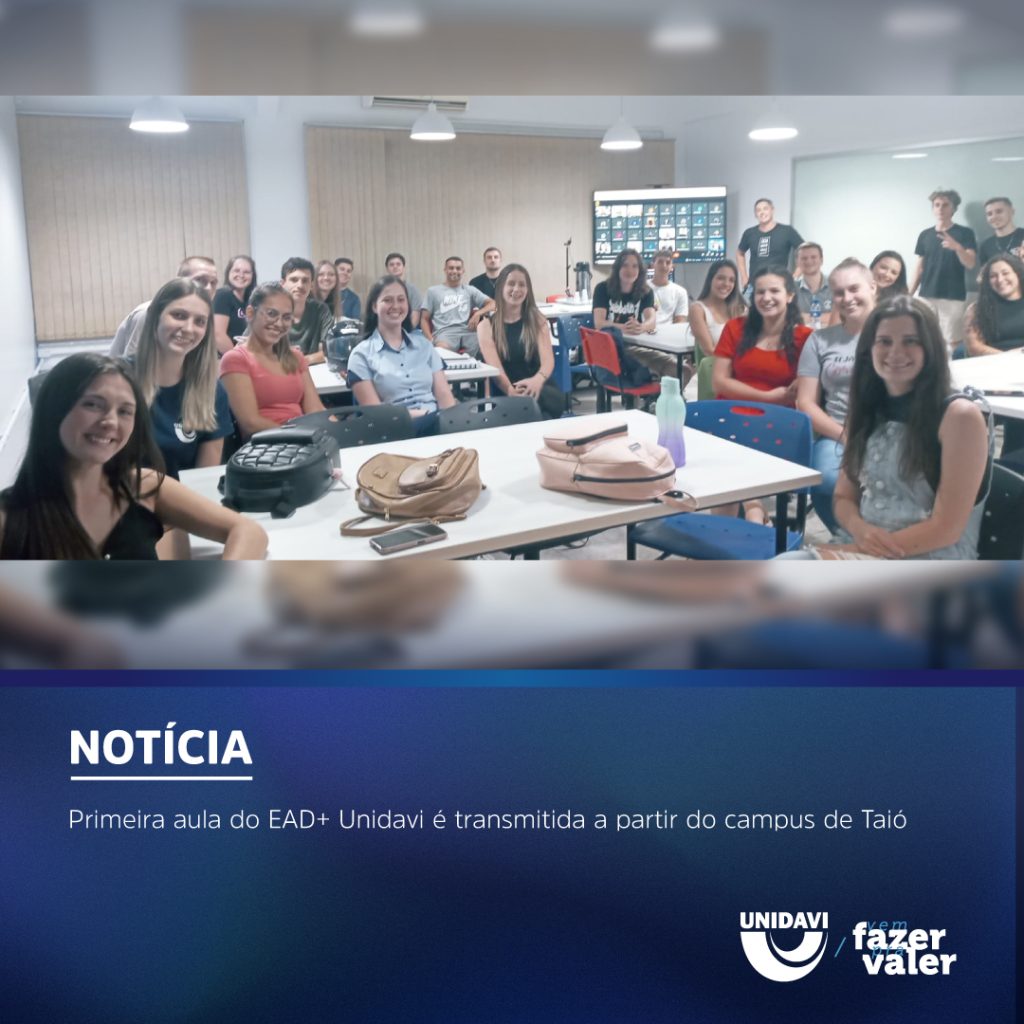 Primeira aula do EAD+ Unidavi é transmitida a partir do campus de Taió