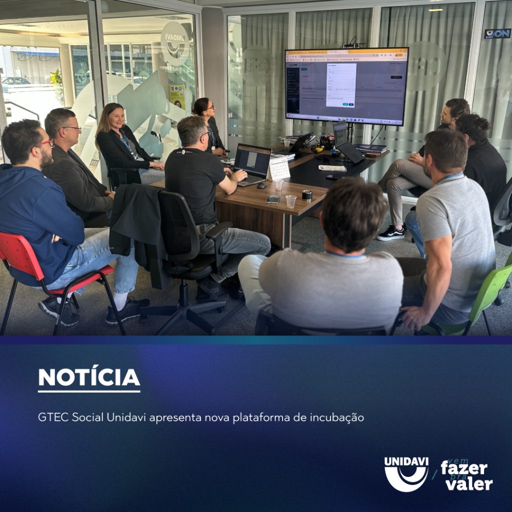 GTEC Social Unidavi apresenta nova plataforma de incubação