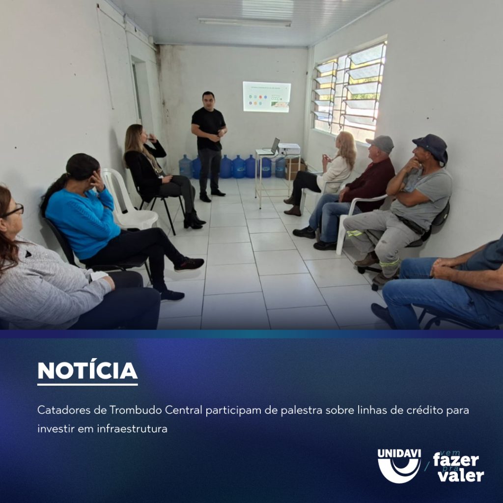 Catadores de Trombudo Central participam de palestra sobre linhas de crédito para investir em infraestrutura