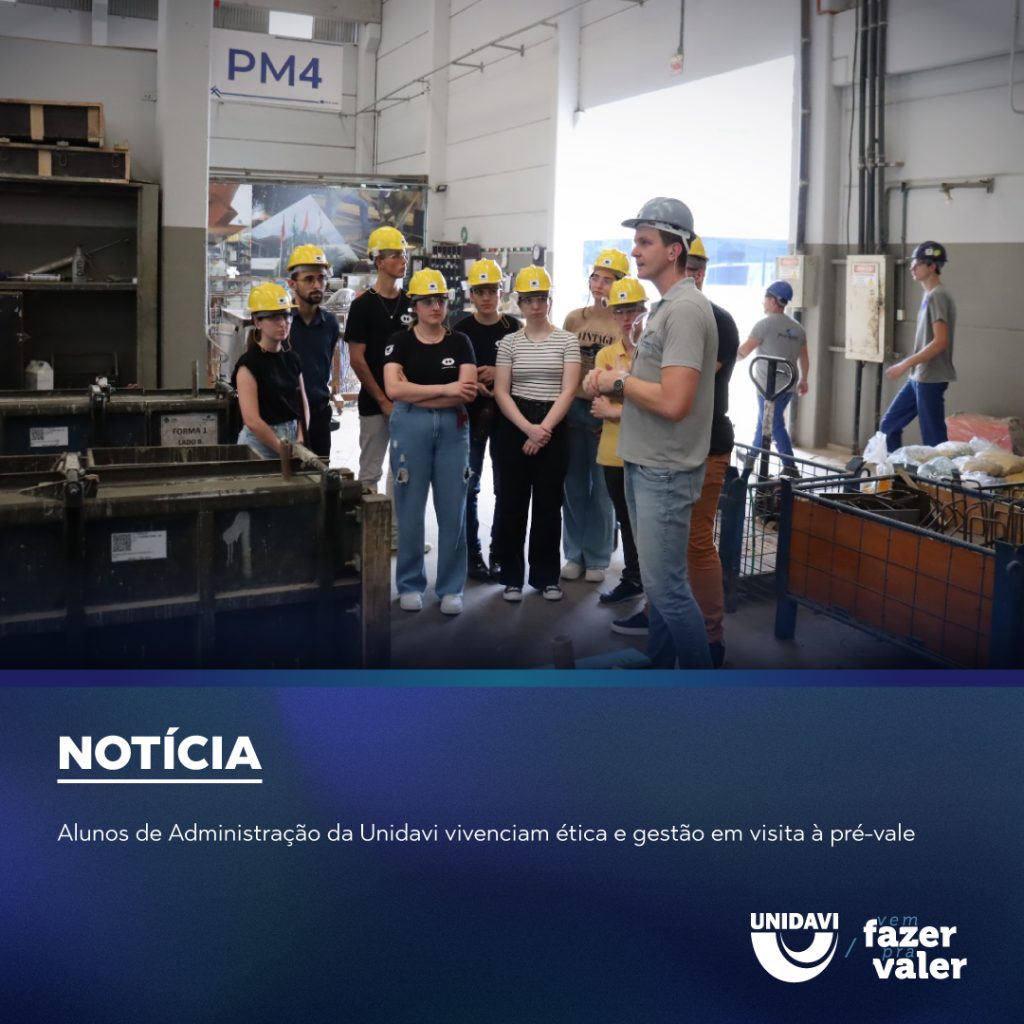 Alunos de Administração da Unidavi vivenciam ética e gestão em visita à pré-vale