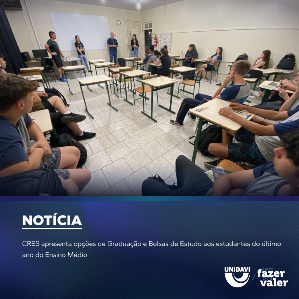 CRES apresenta opções de Graduação e Bolsas de Estudo aos estudantes do último ano do Ensino Médio