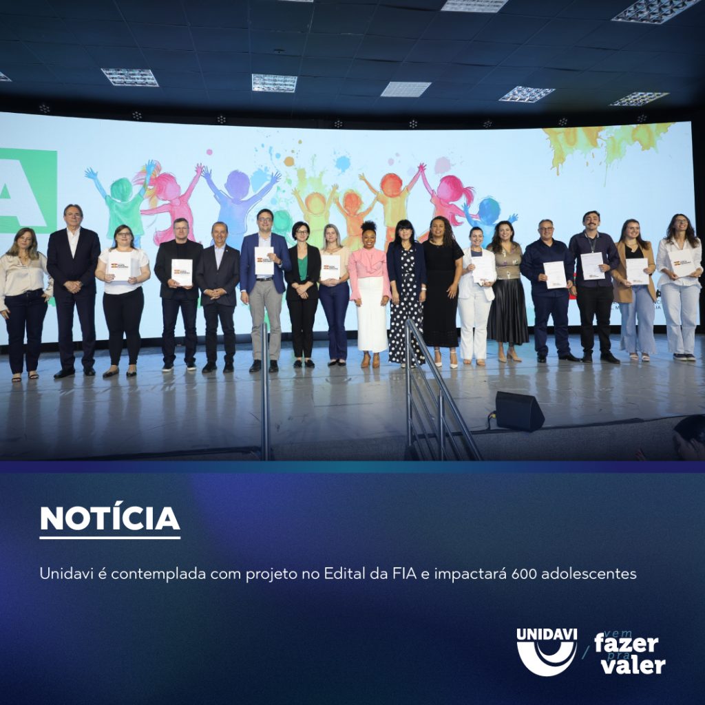 Unidavi é contemplada com projeto no Edital da FIA e impactará 600 adolescentes