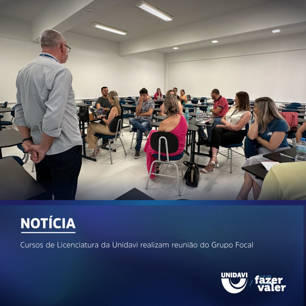 Cursos de Licenciatura da Unidavi realizam reunião do Grupo Focal
