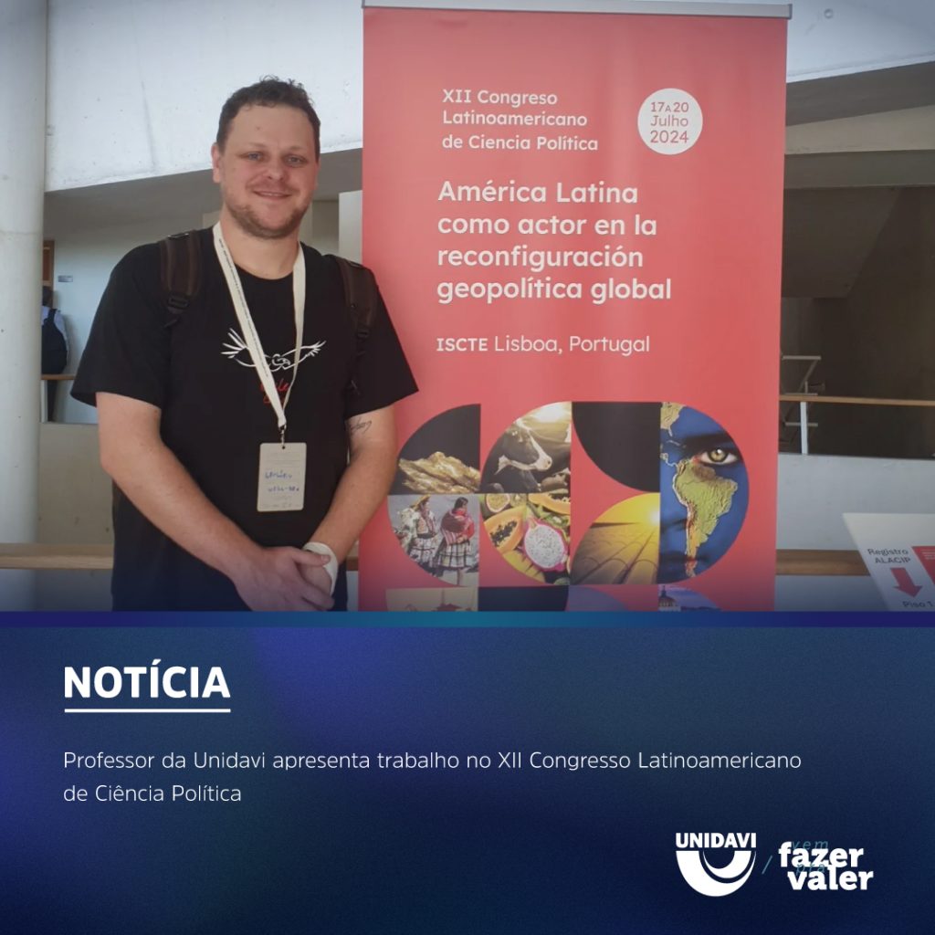Professor da Unidavi apresenta trabalho no XII Congresso Latinoamericano de Ciência Política