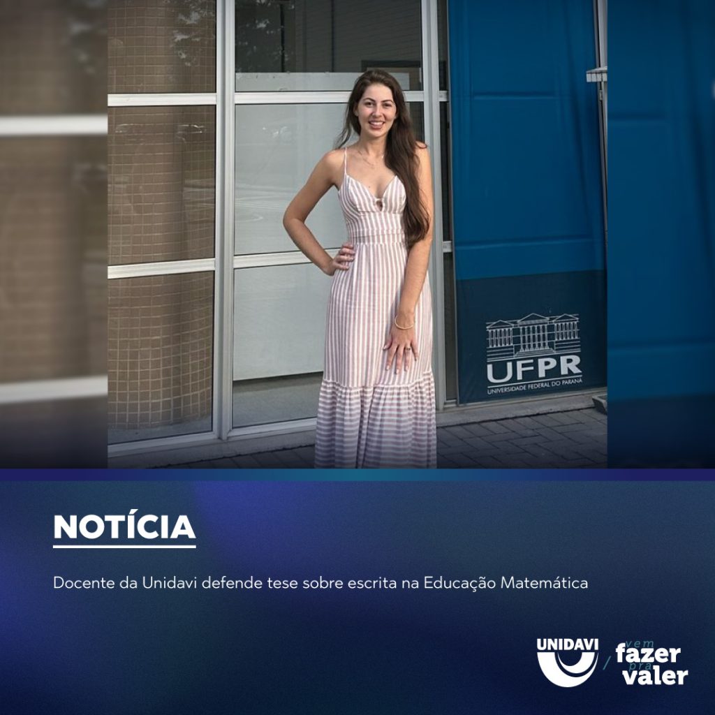 Docente da Unidavi defende tese sobre escrita na Educação Matemática