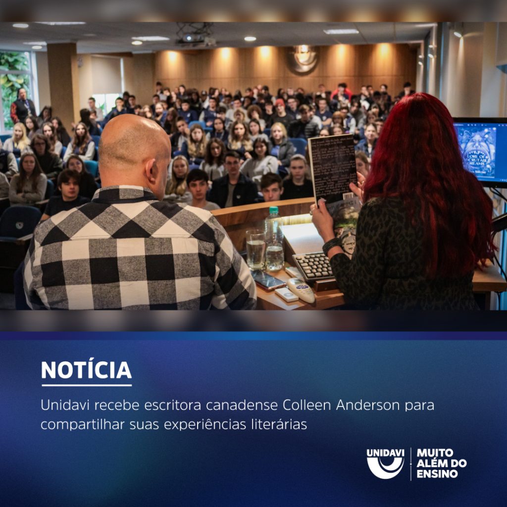 Unidavi recebe escritora canadense Colleen Anderson para compartilhar suas experiências literárias
