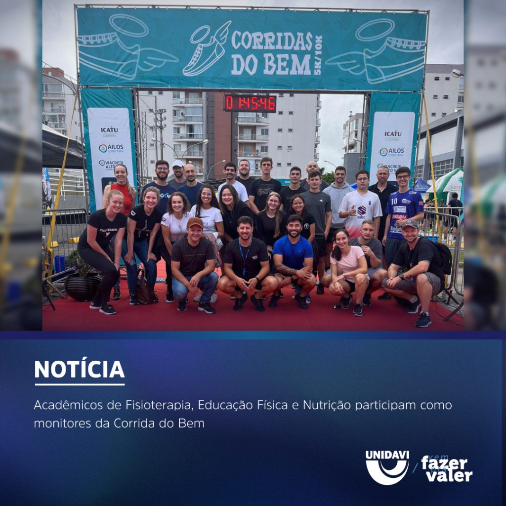 Acadêmicos de Fisioterapia, Educação Física e Nutrição participam como monitores da Corrida do Bem