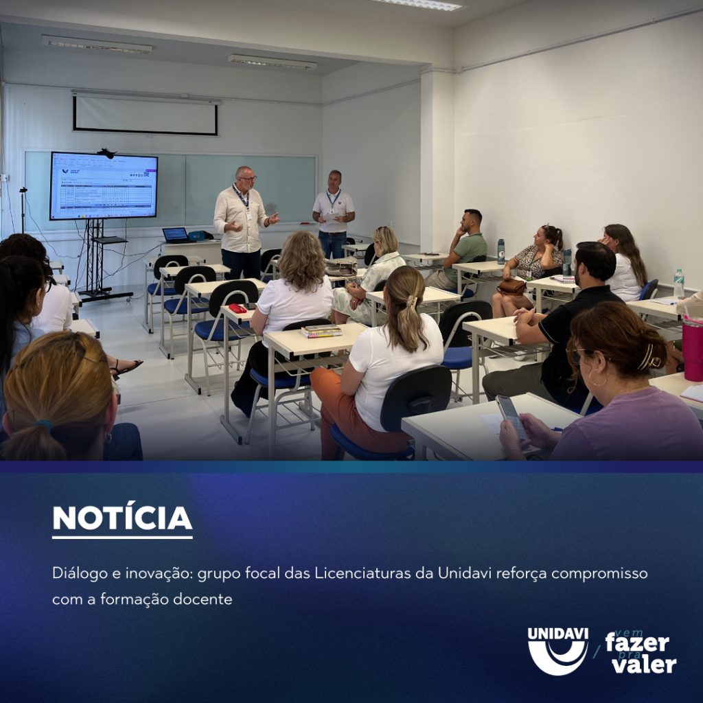 Diálogo e inovação: grupo focal das Licenciaturas da Unidavi reforça compromisso com a formação docente