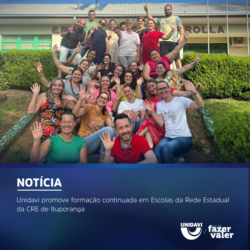 Unidavi promove formação continuada em Escolas da Rede Estadual da CRE de Ituporanga