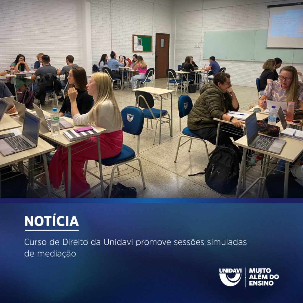 Curso de Direito da Unidavi promove sessões simuladas de mediação