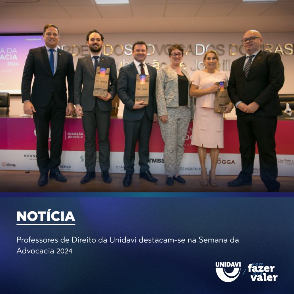 Professores de Direito da Unidavi destacam-se na Semana da Advocacia 2024