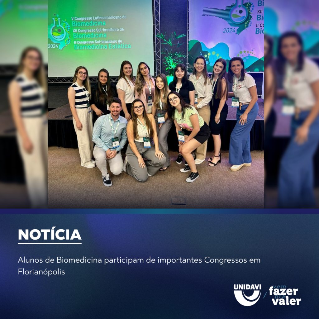 Alunos de Biomedicina participam de importantes Congressos em Florianópolis