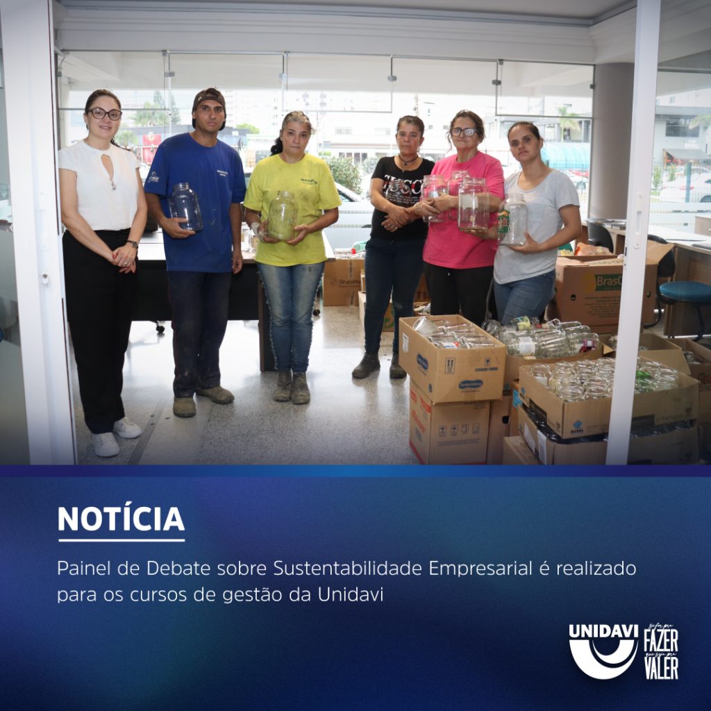 Painel de Debate sobre Sustentabilidade Empresarial é realizado para os cursos de gestão da Unidavi