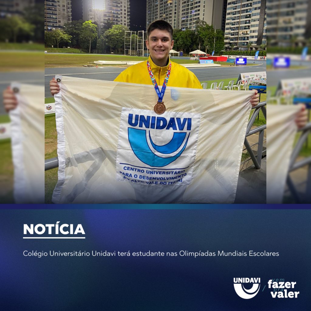 Colégio Universitário Unidavi terá estudante nas Olimpíadas Mundiais Escolares