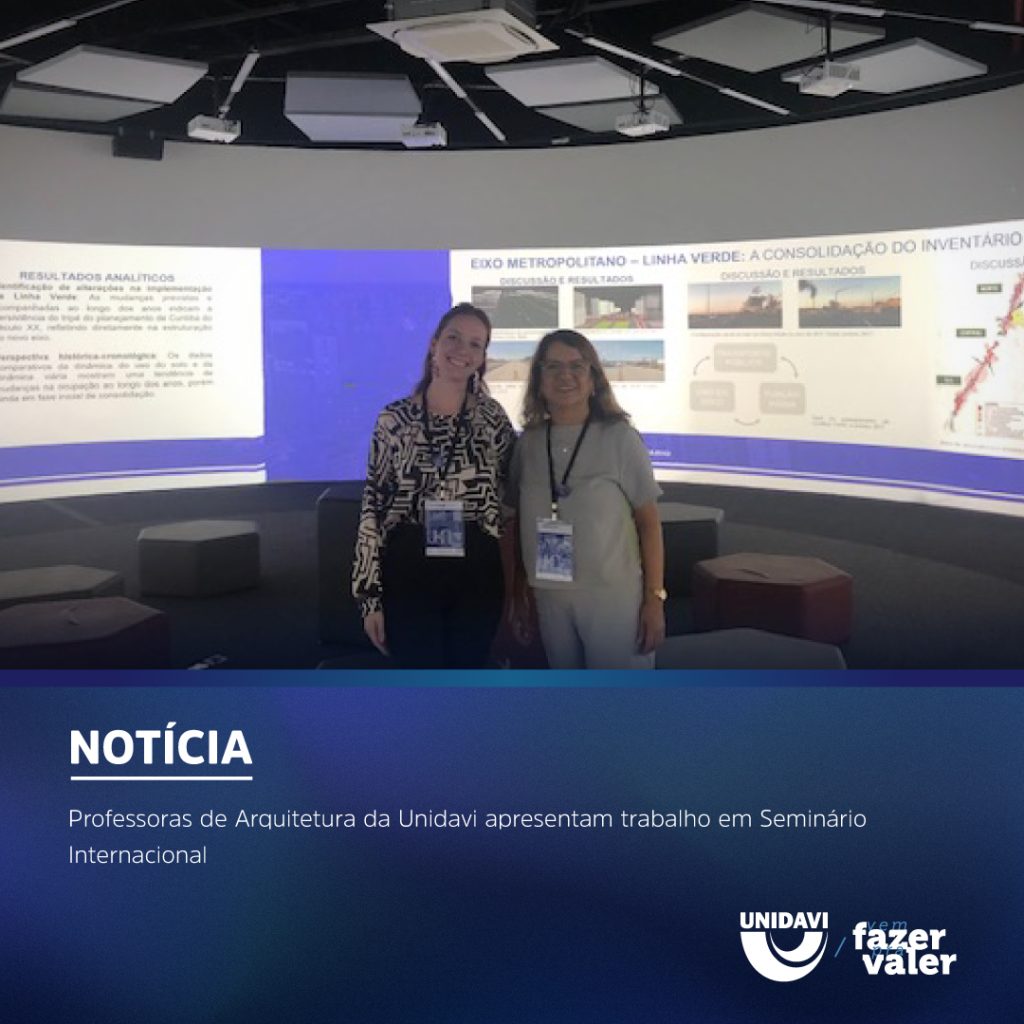 Professoras de Arquitetura da Unidavi apresentam trabalho em Seminário Internacional