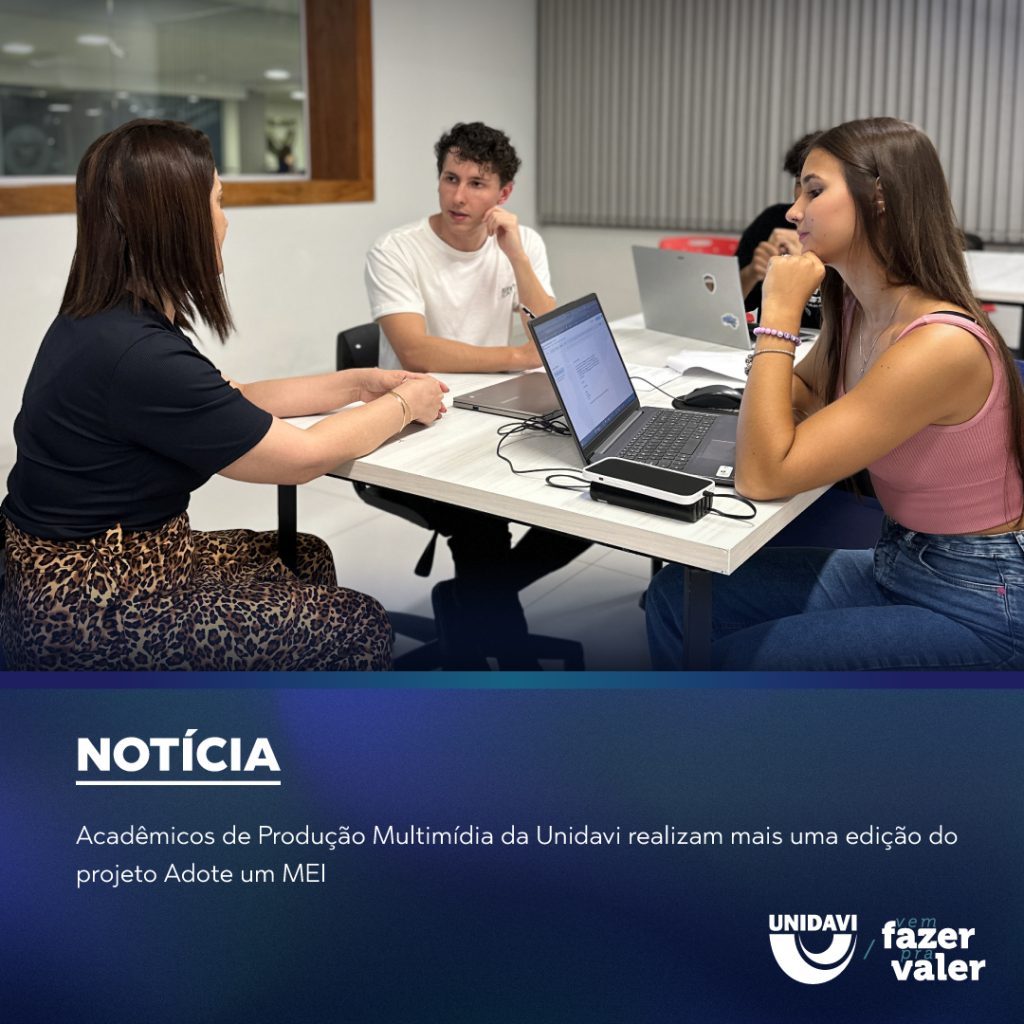 Acadêmicos de Produção Multimídia da Unidavi realizam mais uma edição do projeto Adote um MEI