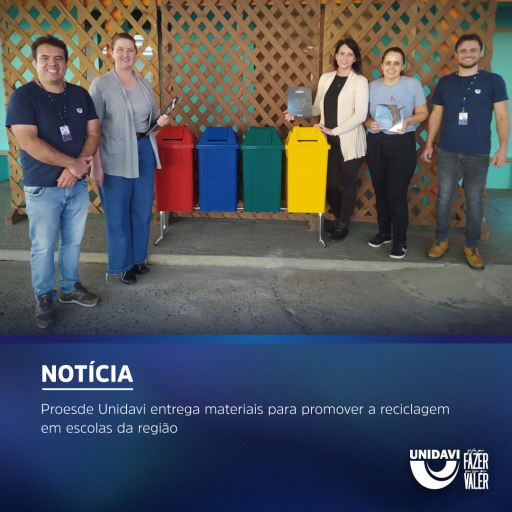 Proesde Unidavi entrega materiais para promover a reciclagem em escolas da região