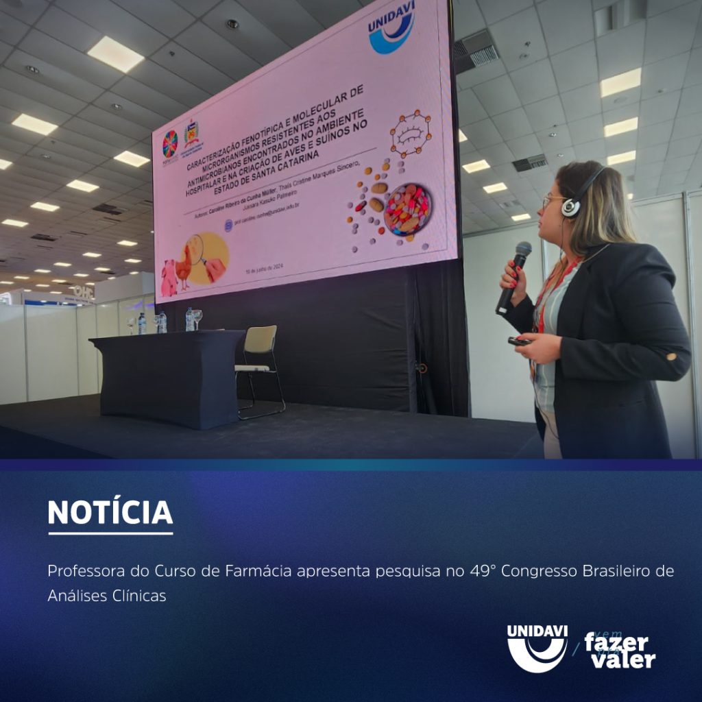 Professora do Curso de Farmácia apresenta pesquisa no 49° Congresso Brasileiro de Análises Clínicas