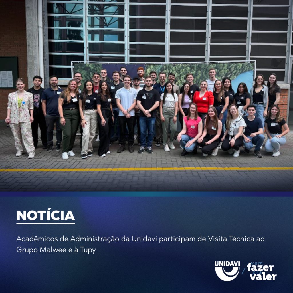 Acadêmicos de Administração da Unidavi participam de Visita Técnica ao Grupo Malwee e à Tupy