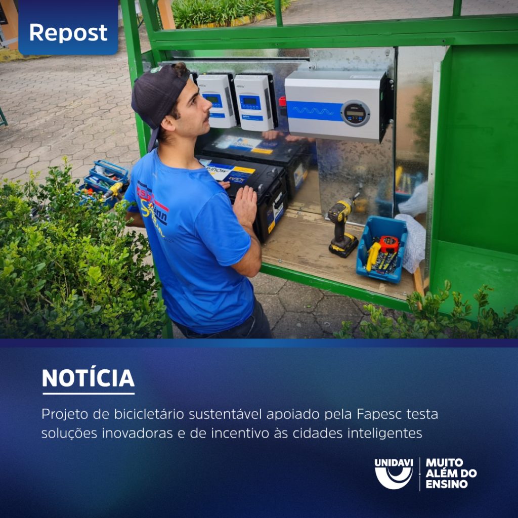 Projeto de bicicletário sustentável apoiado pela Fapesc testa soluções inovadoras e de incentivo às cidades inteligentes