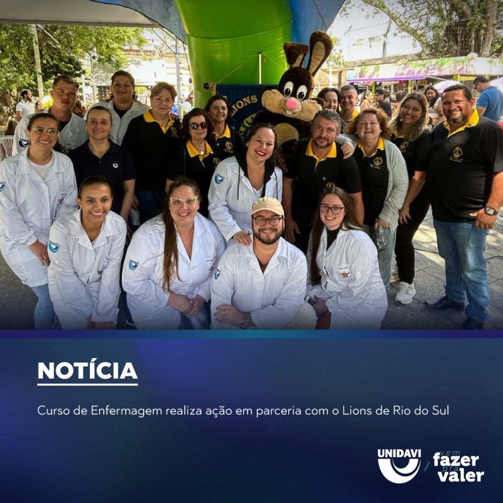 Curso de Enfermagem realiza ação em parceria com o Lions de Rio do Sul
