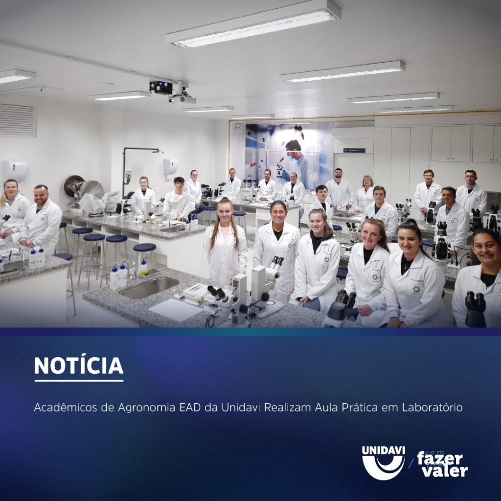Acadêmicos de Agronomia EAD da Unidavi Realizam Aula Prática em Laboratório