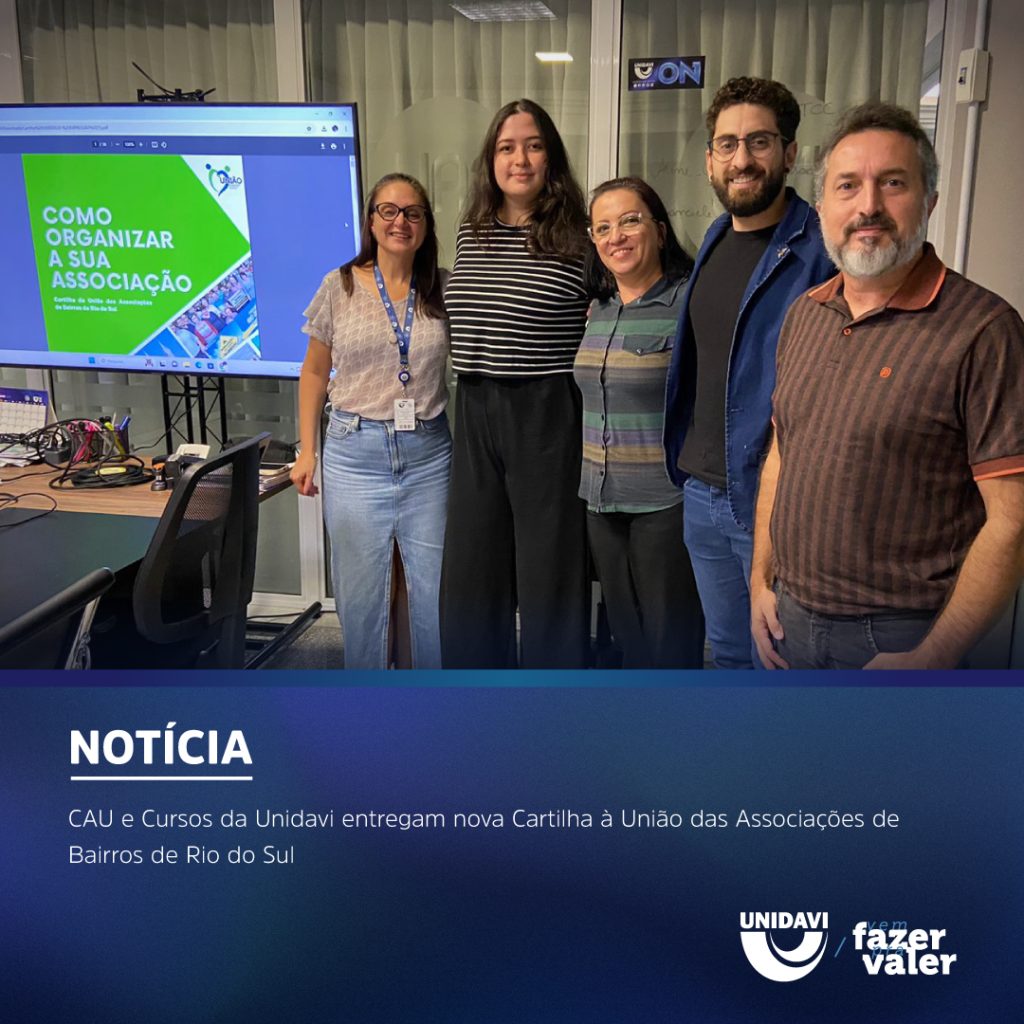 CAU e Cursos da Unidavi entregam nova Cartilha à União das Associações de Bairros de Rio do Sul