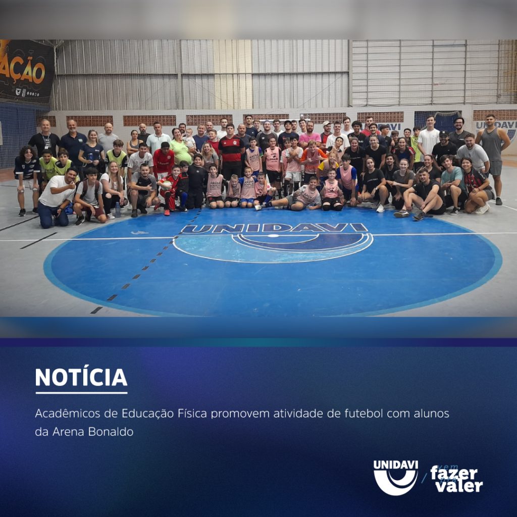 Acadêmicos de Educação Física promovem atividade de futebol com alunos da Arena Bonaldo