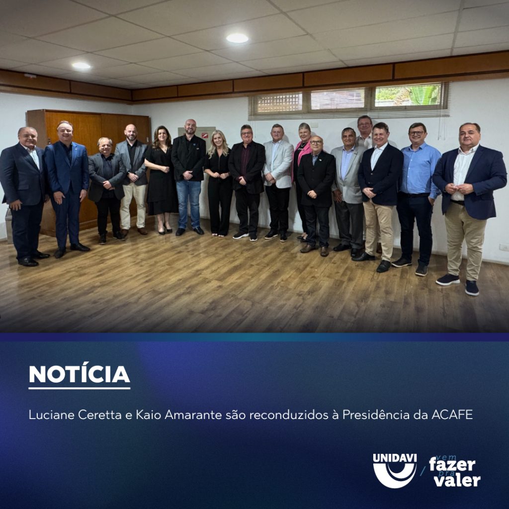 Luciane Ceretta e Kaio Amarante são reconduzidos à Presidência da ACAFE