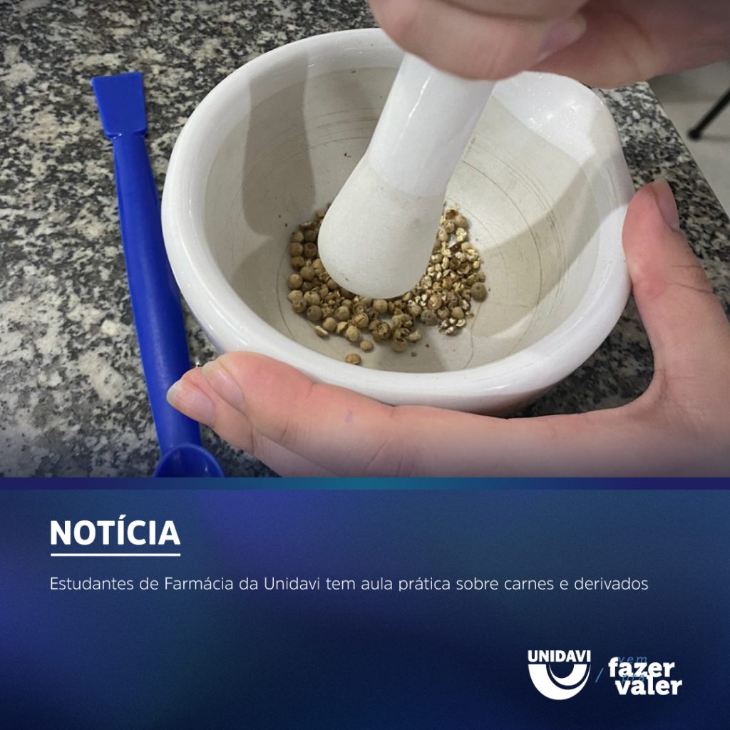 Estudantes de Farmácia da Unidavi tem aula prática sobre carnes e derivados