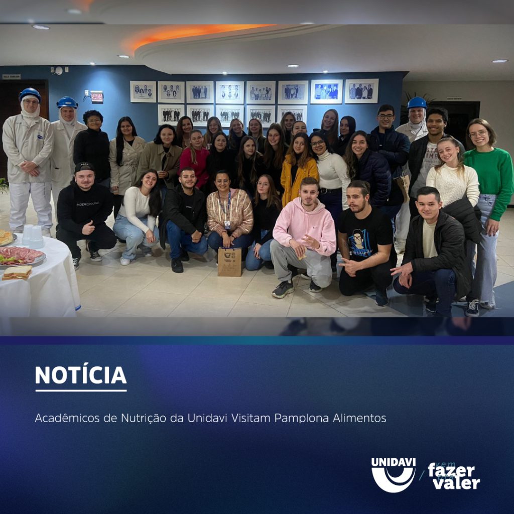 Acadêmicos de Nutrição da Unidavi Visitam Pamplona Alimentos