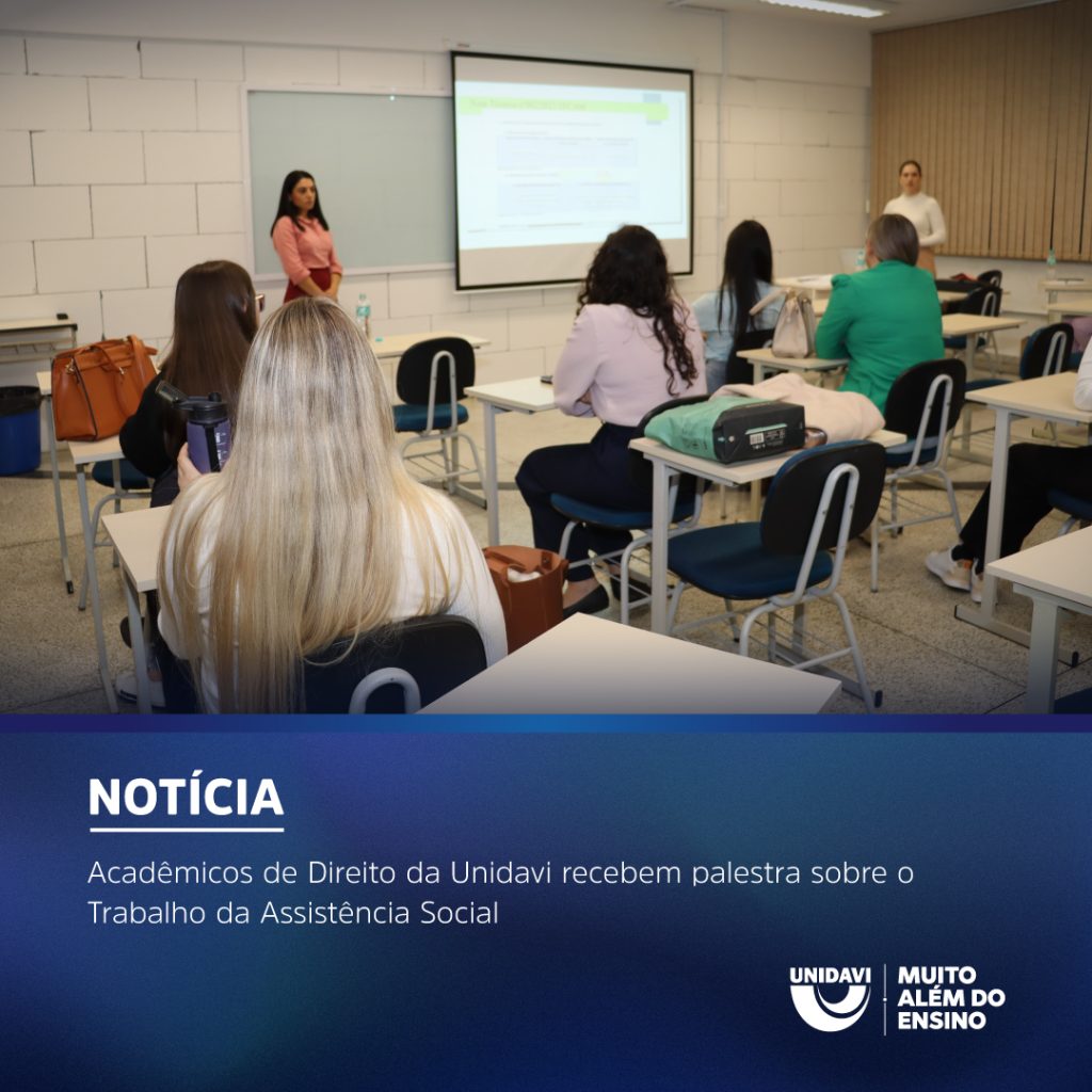Acadêmicos de Direito da Unidavi recebem palestra sobre o Trabalho da Assistência Social