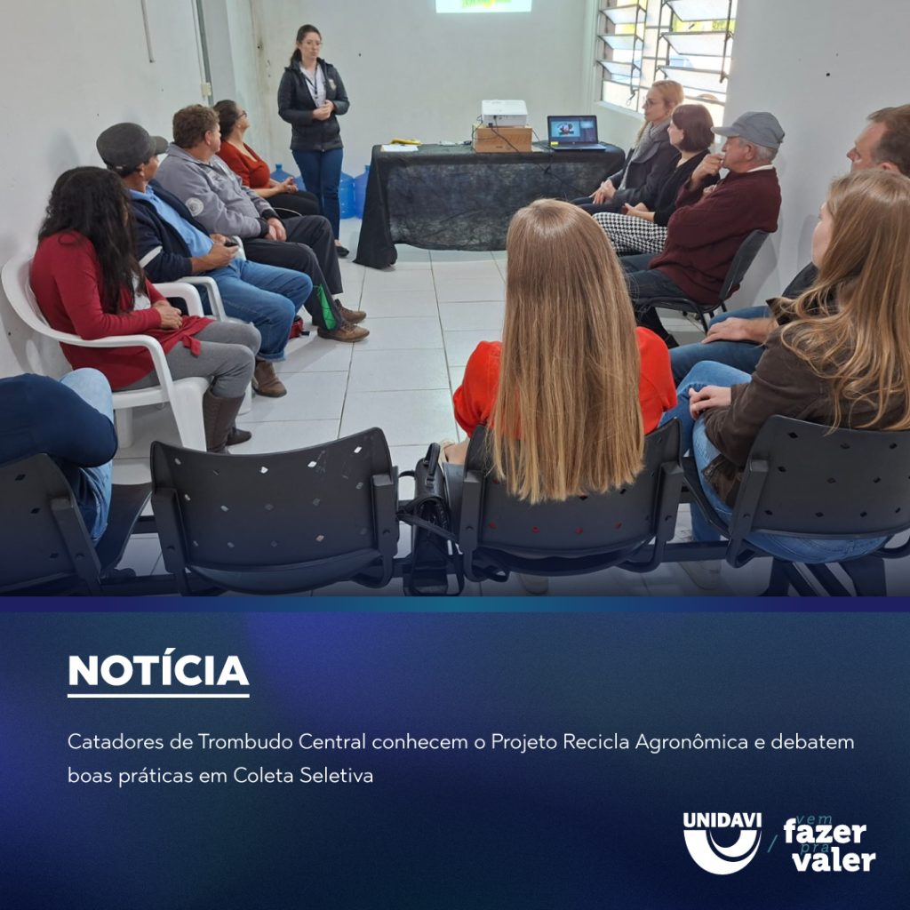 Catadores de Trombudo Central conhecem o Projeto Recicla Agronômica e debatem boas práticas em Coleta Seletiva