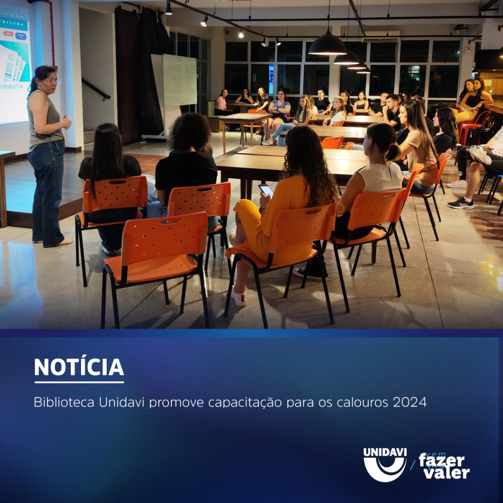 Biblioteca Unidavi promove capacitação para os calouros 2024
