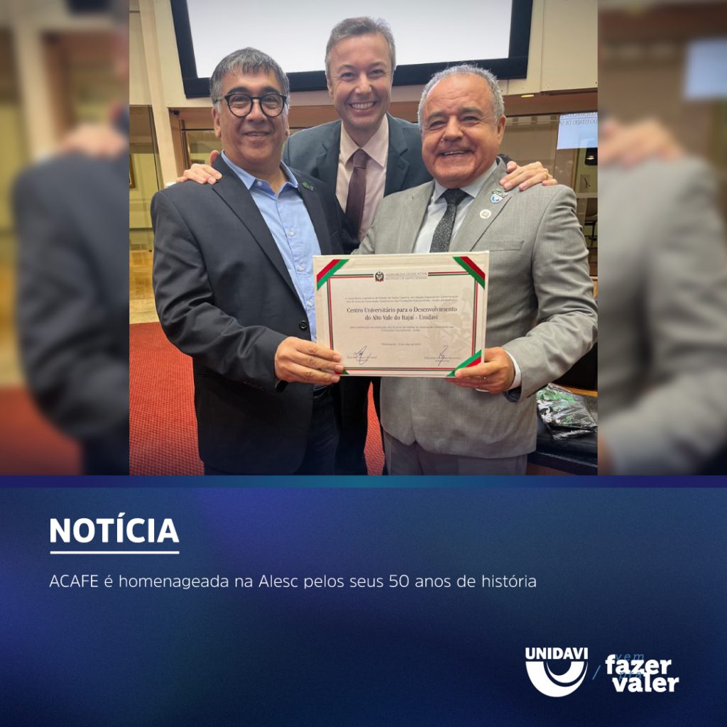 ACAFE é homenageada na Alesc pelos seus 50 anos de história