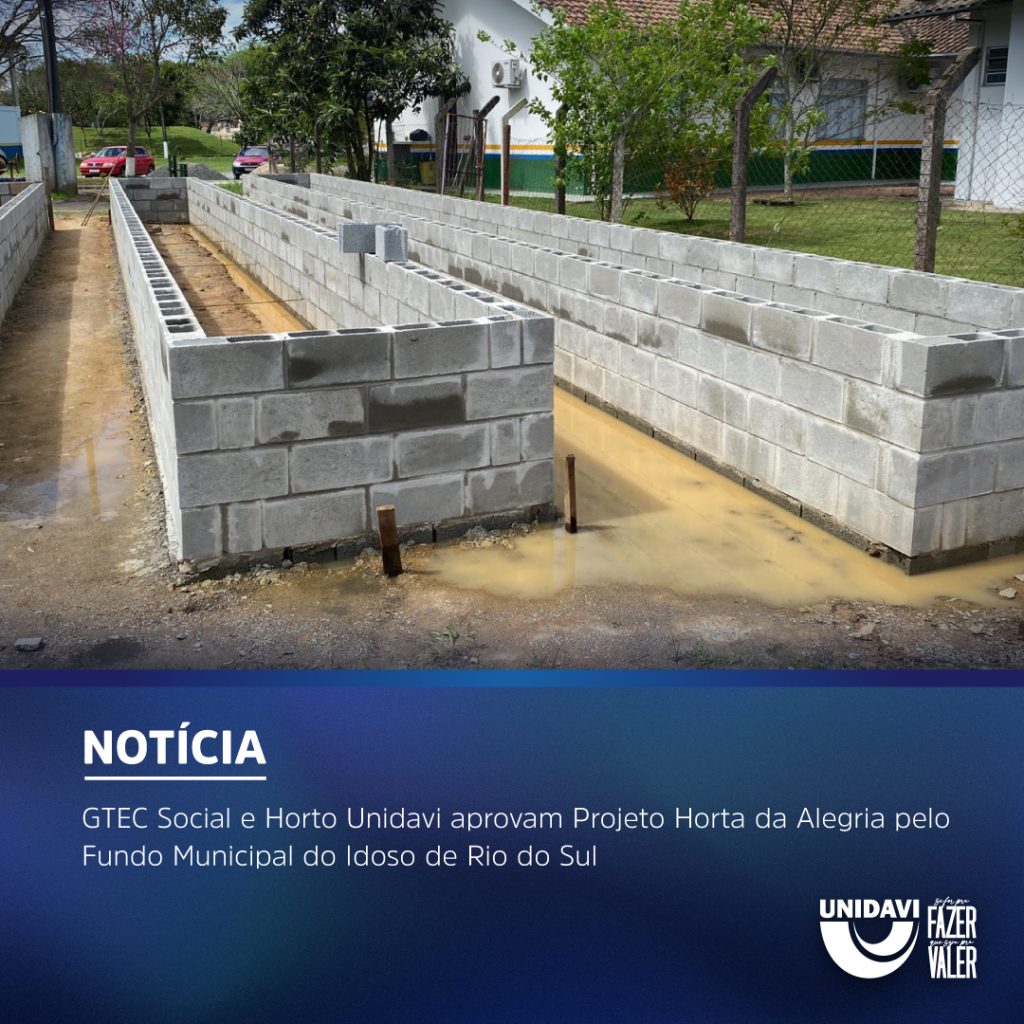 GTEC Social e Horto Unidavi aprovam Projeto Horta da Alegria pelo Fundo Municipal do Idoso de Rio do Sul