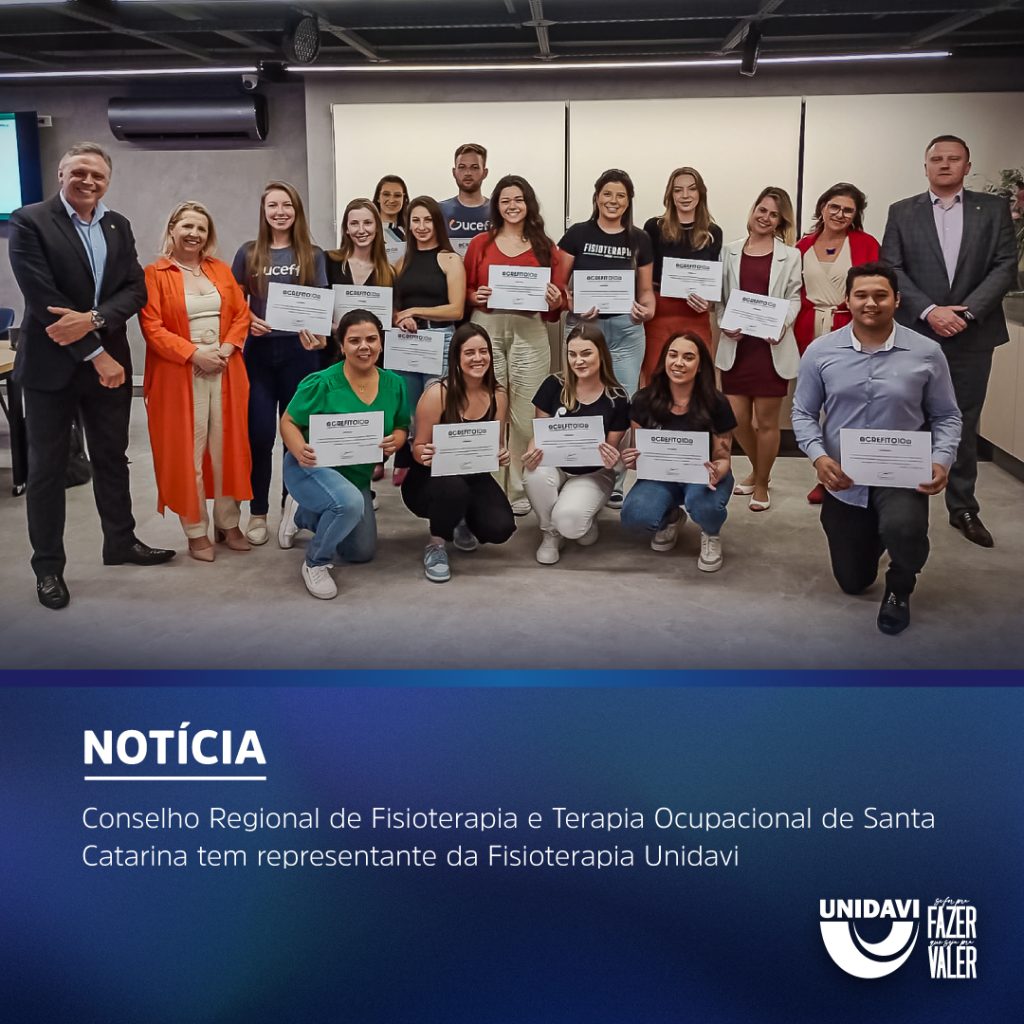 Conselho Regional de Fisioterapia e Terapia Ocupacional de Santa Catarina tem representante da Fisioterapia Unidavi