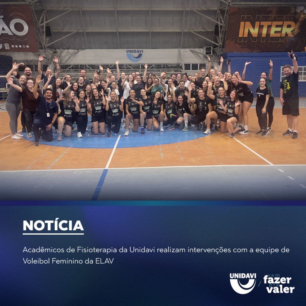 Acadêmicos de Fisioterapia da Unidavi realizam intervenções com a equipe de Voleibol Feminino da ELAV