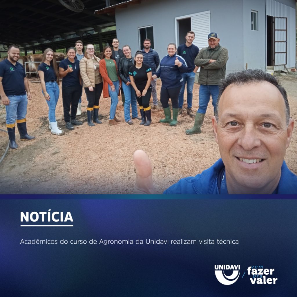Acadêmicos do curso de Agronomia da Unidavi realizam visita técnica
